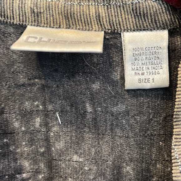 Chicos Black Embroidery Jacket with Metallic threading Size 1=8/10 Medium - Picture 2 of 11